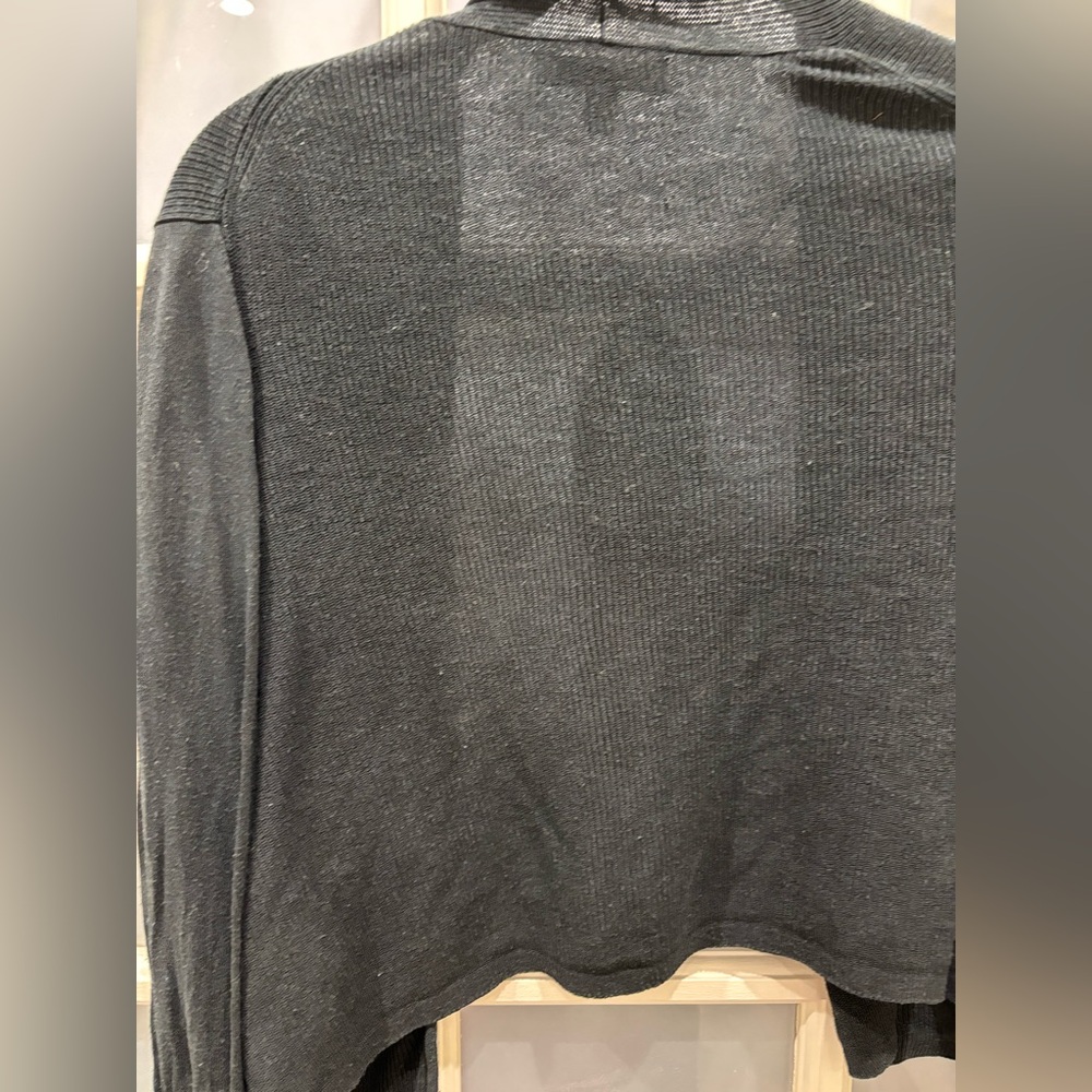 Banana republic SILK COTTON CROPPED CARDIGAN SWEATER Women's Black size small - Picture 2 of 6
